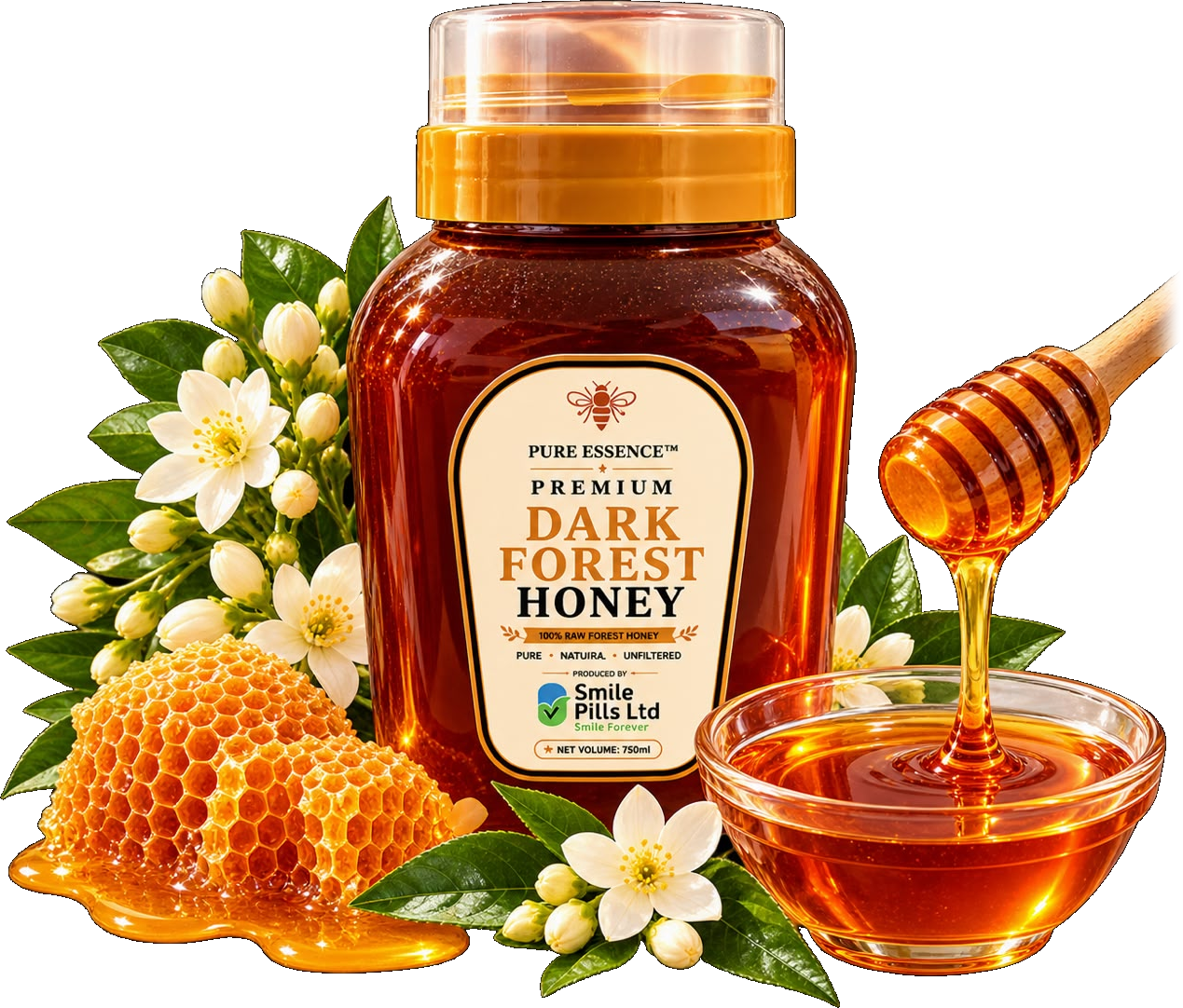 Pure Essence Dark Forest Honey - Naturally rich colour