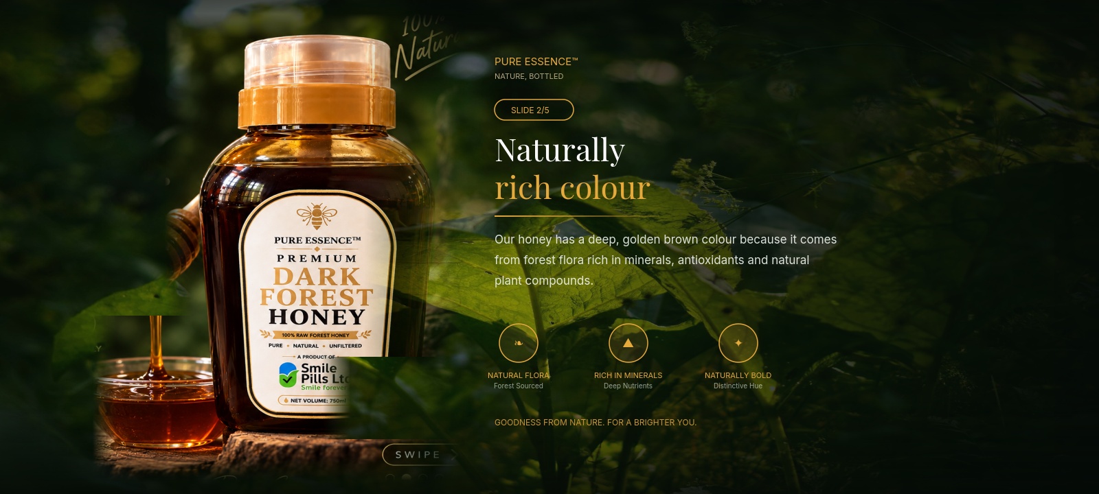 Pure Essence Dark Forest Honey - Naturally rich colour